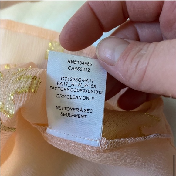 For Love & Lemons Gilded Star Ruffled Sheer Silk Blouse Rose Gold/Pink sz Xsmall - Picture 12 of 14